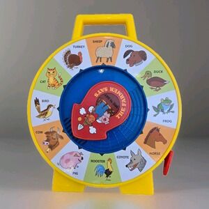 Vintage See N Say Mattel 1983 Farmer Says String Pull Toy Spin Animals Test Work